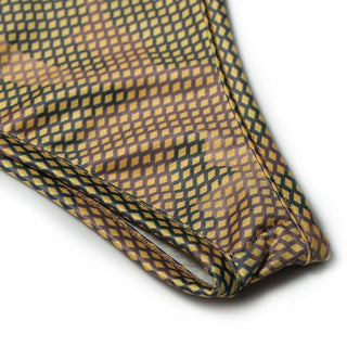 One shoulder hollow out camouflage self tie cut out top