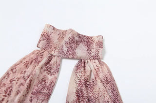 Button mesh halter print self tie top