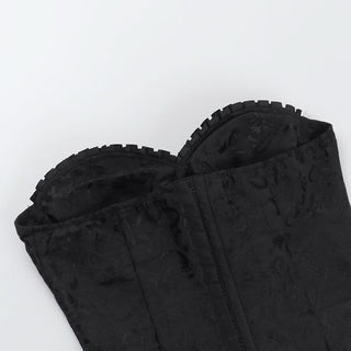 Sweetheart neck lace up print tube top