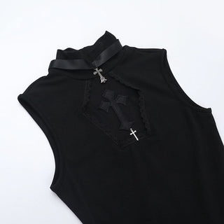 High neck ruffle lace hem ruched mini dress