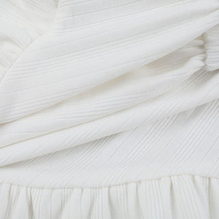 Knotted ruffle ruched solid tube pant set