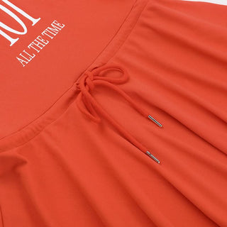 Self tie letter pattern backless tube mini dress