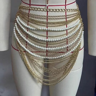 Metal chain beaded halter cami top