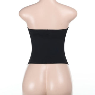 Hollow out lace up backless tube cut out top