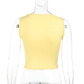 Ruffle v neck corset solid tank top