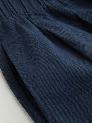 Linen-blend Linen-blend Collar Knotted Roll Hem Oversized Jumpsuit For Work
