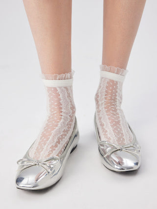 Fabric JACQUARD & LACE CREW SOCKS For Daily Casual Date Party/Clubbing Vacation