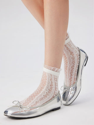 Fabric JACQUARD & LACE CREW SOCKS For Daily Casual Date Party/Clubbing Vacation