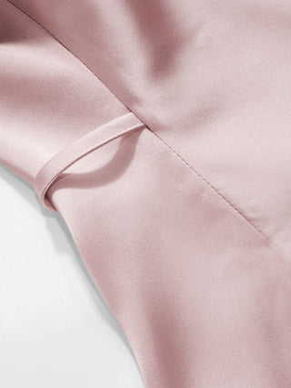 Satin Collar Knotted Shirt