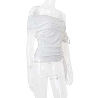 Ruched irregular ribbon solid tube top