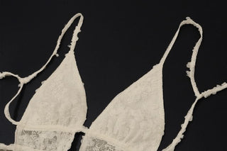 Self tie v neck hollow out lace cami cut out top