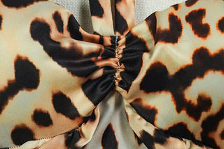 Leopard print hollow out backless cami jumpsuit