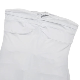 Irregular lace hem self tie tube midi dress