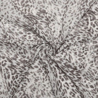 Leopard print long sleeve one shoulder chiffon maxi dress