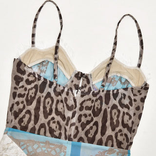 Zip-up slit button lace chiffon cami maxi dress