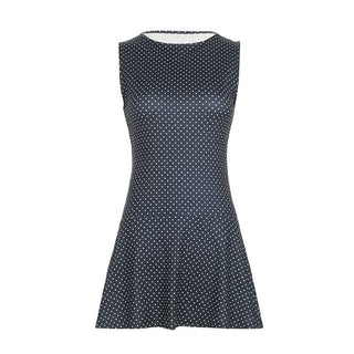 Polka dot crewneck contrast mini dress