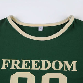 Crewneck short sleeve letter pattern pant set