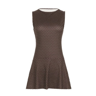Polka dot crewneck contrast mini dress