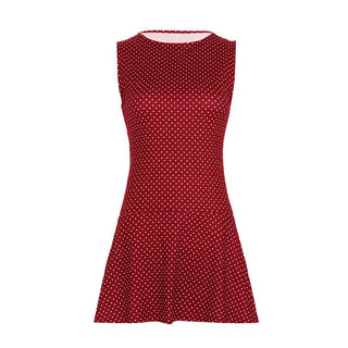 Polka dot crewneck contrast mini dress