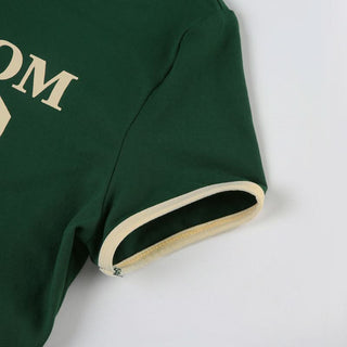 Crewneck short sleeve letter pattern pant set