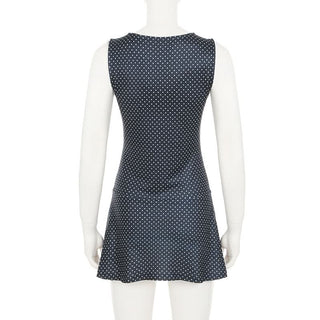 Polka dot crewneck contrast mini dress