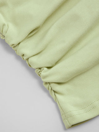 Cotton-blend V-neck Ruched Tank Top