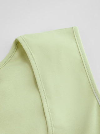 Cotton-blend V-neck Ruched Tank Top
