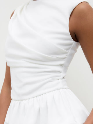 Round Neckline Ruched Maxi Dress