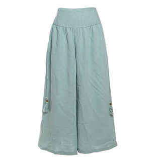 High rise zip up wide leg pant