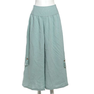 High rise zip up wide leg pant