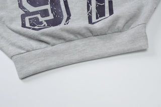 One shoulder "97" print top