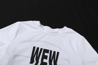 Short sleeve crewneck letter print top