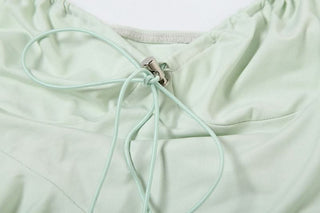 Halter beaded ruffle lace patchwork top