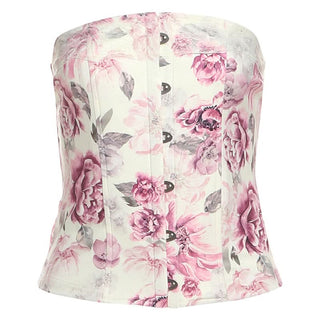 Flower print button tube top