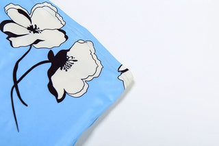 Flower print backless tube top