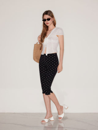 Polka Dot Stretch Capri