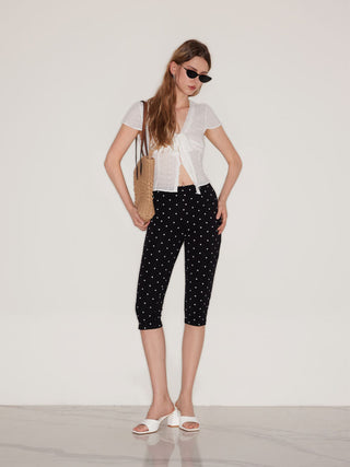 Polka Dot Stretch Capri
