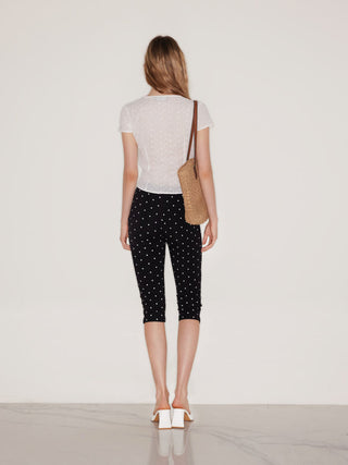 Polka Dot Stretch Capri