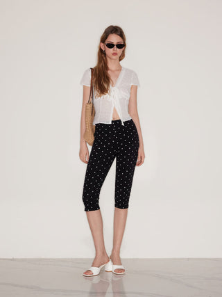 Polka Dot Stretch Capri