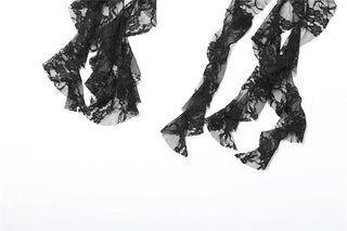 V neck lace ruffle 2 piece cami top