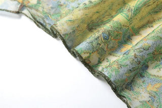 Flower print slit ruffle tube maxi dress