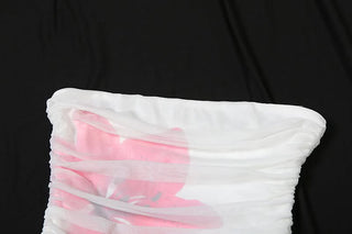 Flower print ruffle ruched tube top