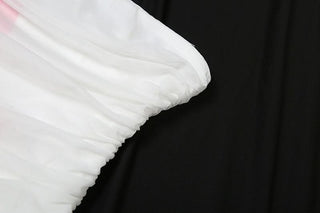 Flower print ruffle ruched tube top