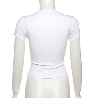 Crewneck short sleeve print top