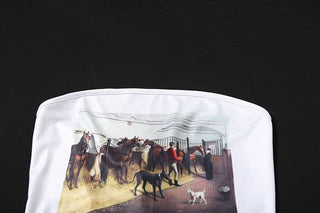 Print self tie tube top