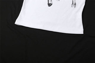 Crewneck short sleeve print top