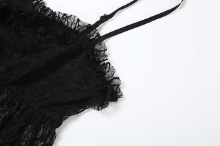 Self tie lace see through cami crop top