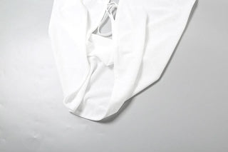 Halter backless self tie ruched top