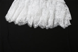 Lace ruffle 2 piece tube top