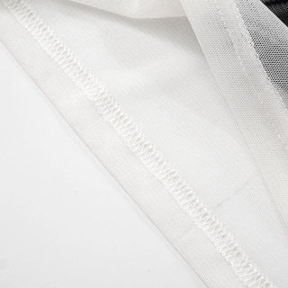 Off shoulder mesh cross pattern tube top